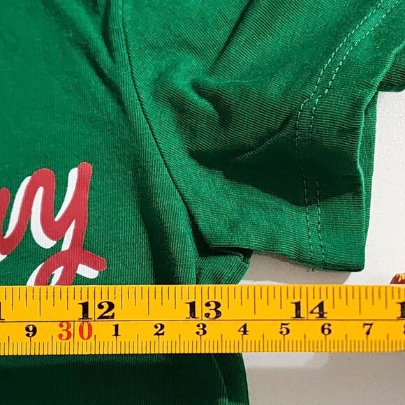 H&M Girls Disney Minnie Mouse & Figaro Christmas Holiday Green T-Shirt Size 8-10 - Picture 8 of 9